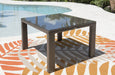 Panama Jack Fiji Square Woven Dining Table w/glass Dining Table 901-3347-ATQ-ST-GL 811759029750