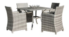 Panama Jack Panama Jack Bridgehampton 5 PC Arm chair Dining Set with Cushions Standard Dining Set PJO-1701-GRY-5DA-CUSH 811759029903