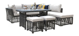 Panama Jack Panama Jack Graphite 7 PC High Ct Sectional with Cushions Standard Sectional PJO-1601-GRY-7SEC 811759027237