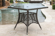 Panama Jack Panama Jack Graphite Square Dining Table 36" W/Frost Glass & Hole Dining Table PJO-1601-GRY-SQ 811759027008