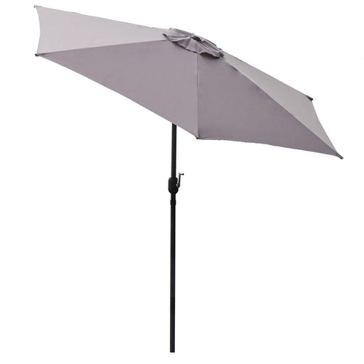 Panama Jack Panama Jack Grey 9 Ft Alum Patio Umbrella W/Crank Umbrella PJO-6001-GREY 811759026698
