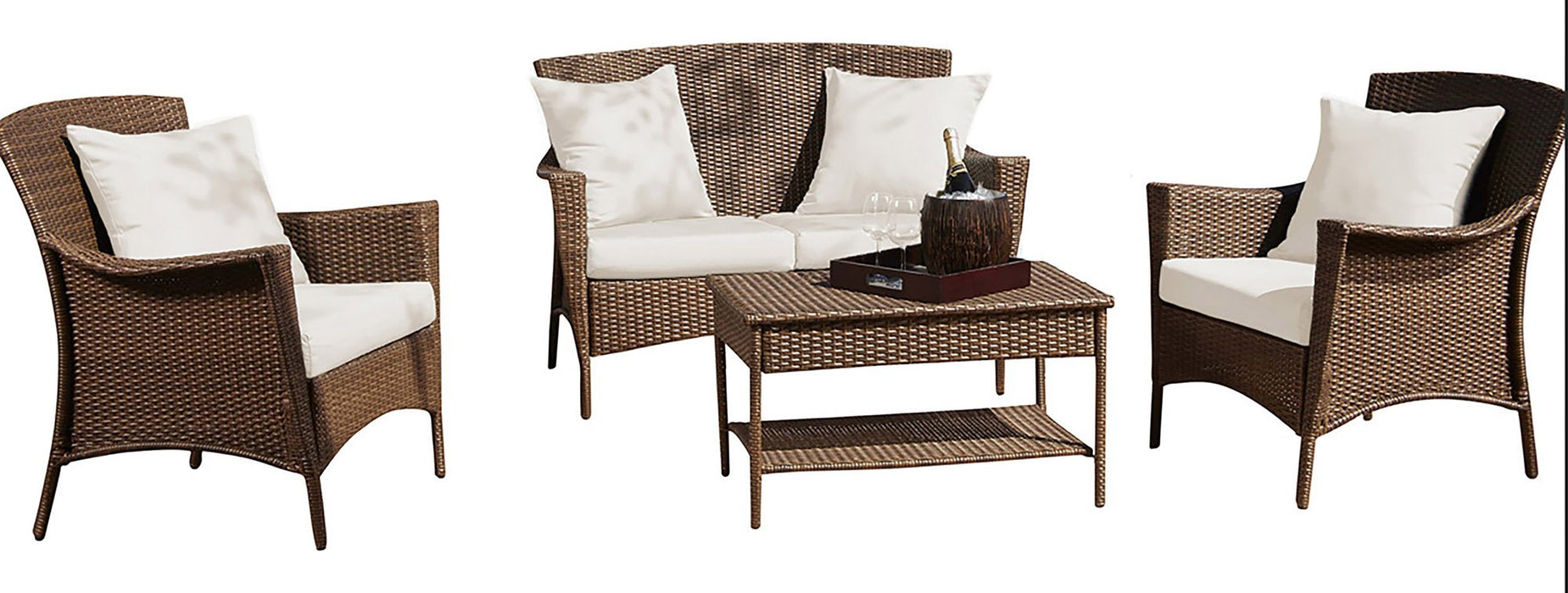 Panama Jack Panama Jack Key Biscayne 4 PC Seating Group with Cushions Standard Living Set PJO-7001-ATQ-4PL-GL 193574176162