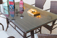Panama Jack Panama Jack Key Biscayne Woven 36" x 60" Rect. Dining Table with Glass Dining Table PJO-7001-ATQ-RT-GL 857465002977