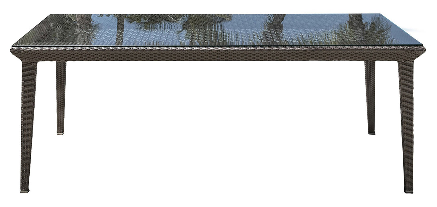 Panama Jack Panama Jack Maldives Rectangular Table with Glass Table PJO-1801-GRY-RT-GL 811759030053