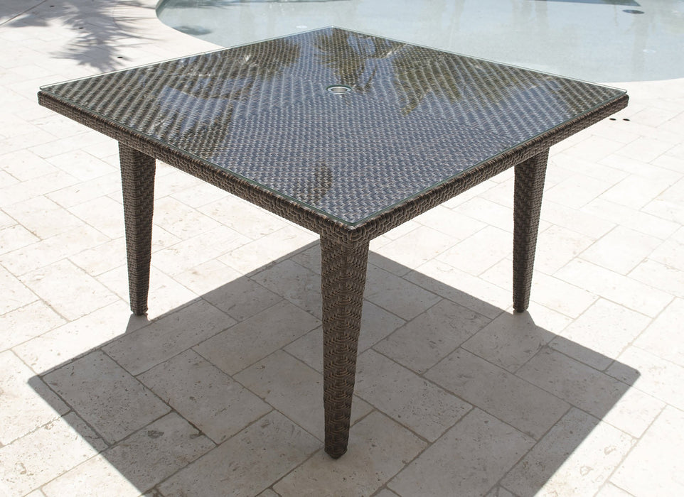 Panama Jack Panama Jack Oasis Square Table with Glass Table PJO-2201-JBP-40-GL 193574070378