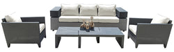 Panama Jack Panama Jack Onyx 4 PC Seating Set with Cushions Standard Living Set PJO-1901-BLK-5PS 193574063677