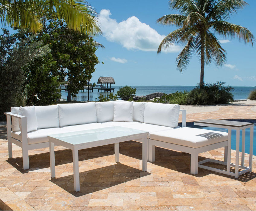 Panama Jack Panama Jack Sancastle White 5 Pc Sectional Set Standard Seating Set PJO-2601-WHT-SET 193574081817