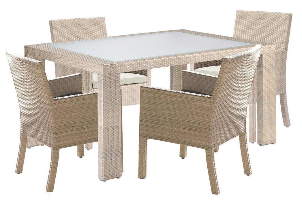 Panama Jack Rubix 5 PC Arm Chair Dining Set with Cushions Standard Dining Set 902-1349-KBU-5DA-CUSH 193574000627