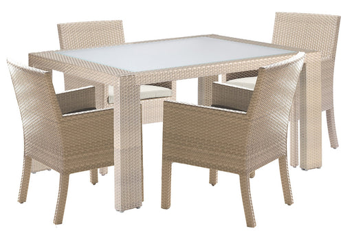 Panama Jack Rubix 5 PC Arm Chair Dining Set with Cushions Standard Dining Set 902-1349-KBU-5DA-CUSH 193574000627
