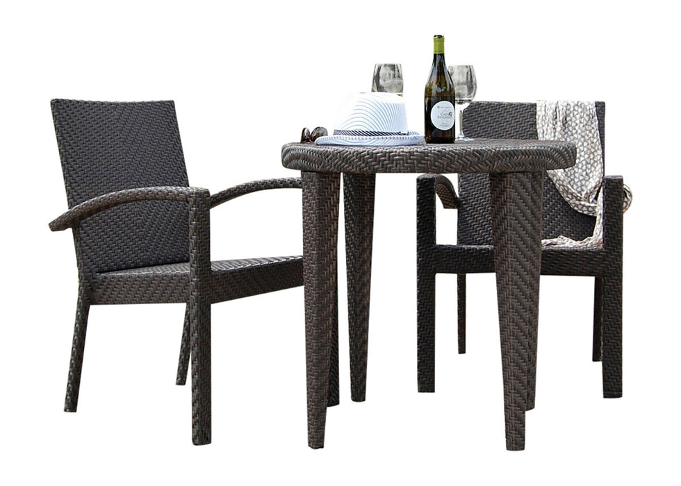 Panama Jack Soho 3 PC Dining Arm Chair Bistro Group with Cushions Standard Chair 903-3305-JBP-3DA-CUSH 811759025530