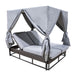 Panama Jack Soho Patio Daybed with Grey curtains Without Cushion Daybed 903-9235-JBP 811759025509