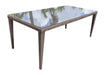 Panama Jack Soho Patio Large Rectangular 78" Woven Dining Table with Glass Dining Table 903-3308-JBP-GL 811759025424