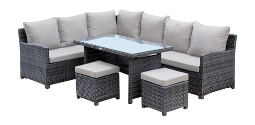 Panama Jack Ultra 5 PC Sectional Dining Set with Cushions Standard Dining Set 890-3215F-GRY-5PC 193574000672