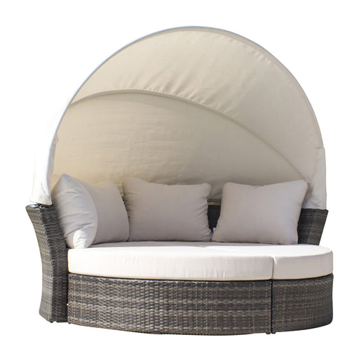 Panama Jack Ultra Canopy Daybed & 2 Ottomans with Cushions Standard Daybed 890-1551-GRY 193574000689