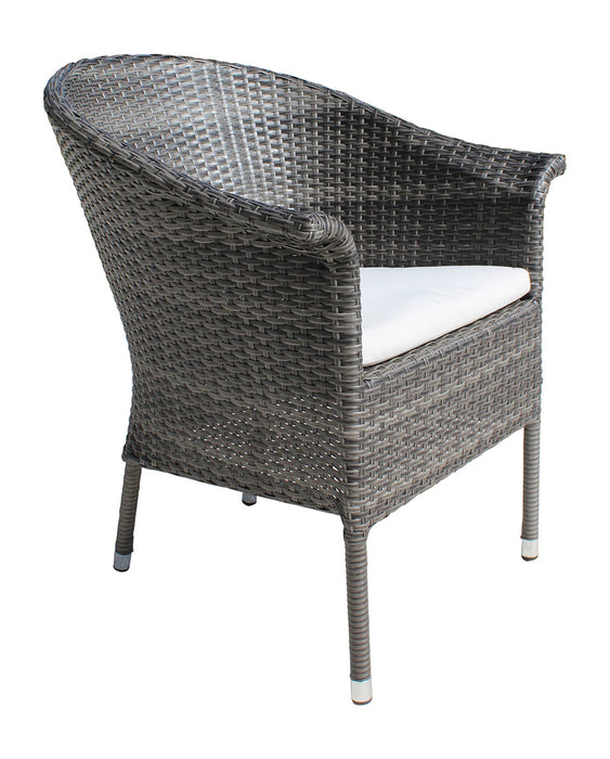Panama Jack Ultra Stackable Woven Armchair Gray Standard Chair 890-1130-GRY-CUSH 193574044751