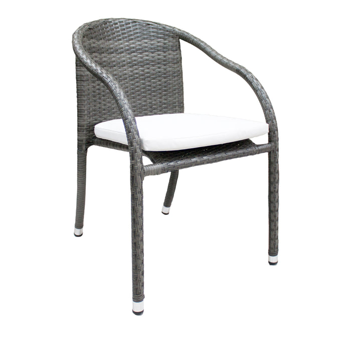 Panama Jack Ultra Stackable Woven Armchair Standard Chair 890-1147-GRY-CUSH 193574044232