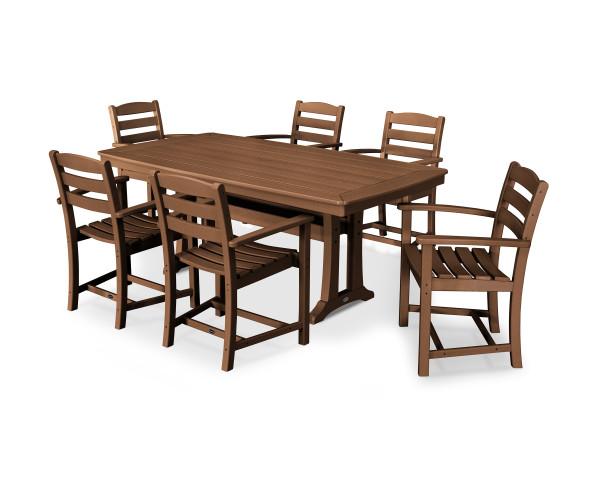 Polywood Polywood 7 Piece La Casa Arm Chair Dining Set Teak Dining Sets PWS297-1-TE 190609013089