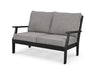 Polywood Polywood Black Braxton Deep Seating Settee Black / Grey Mist Seating Sets 4502-BL145980 190609139611