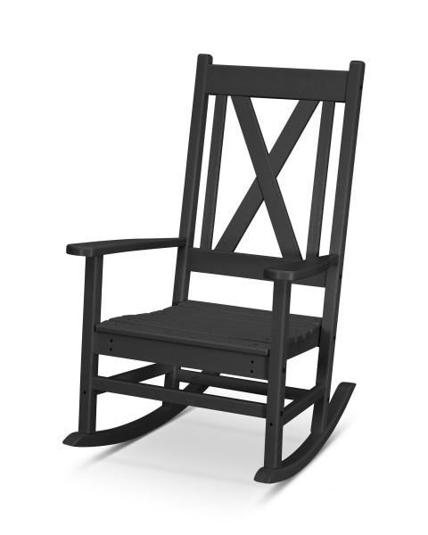 Polywood Polywood Black Braxton Porch Rocking Chair Black Rocking Chair R180BL 190609112607