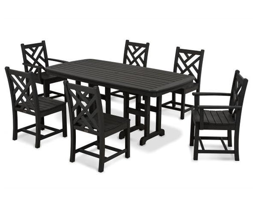 Polywood Polywood Black Chippendale 7-Piece Dining Set Black Dining Sets PWS121-1-BL 190609038457