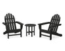 Polywood Polywood Black Classic Adirondack 3-Piece Set Black Adirondack Chair PWS417-1-BL 190609071232