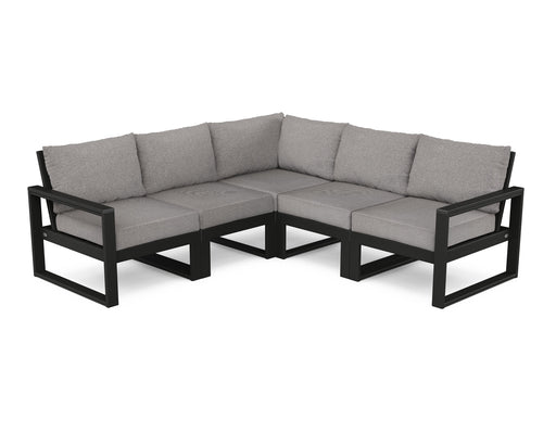 Polywood Polywood Black EDGE 5-Piece Modular Deep Seating Set Black / Grey Mist Seating Sets PWS522-2-BL145980 190609146213