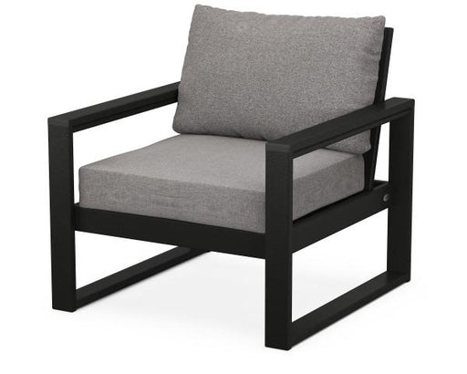 Polywood Polywood Black EDGE Club Chair Black / Grey Mist Chair 4601-BL145980 190609134630