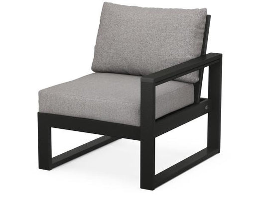 Polywood Polywood Black EDGE Modular Right Arm Chair Black / Grey Mist Arm Chair 4601R-BL145980 190609134432