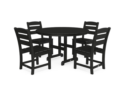 Polywood Polywood Black Lakeside 5-Piece Round Side Chair Dining Set Black Dining Sets PWS517-1-BL 190609144080
