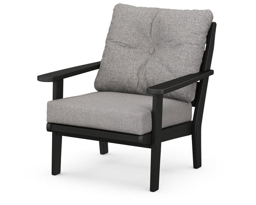 Polywood Polywood Black Lakeside Deep Seating Chair Black / Grey Mist Seating Chair 4411-BL145980 190609136702