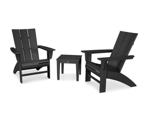 Polywood Polywood Black Modern 3-Piece Curveback Adirondack Set Black Adirondack Chair PWS420-1-BL 190609071744
