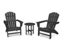 Polywood Polywood Black Nautical 3-Piece Adirondack Set Black Adirondack Chair PWS498-1-BL 190609128684