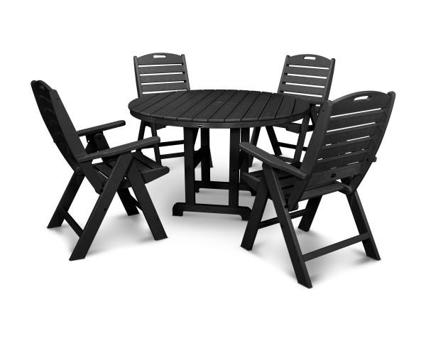 Polywood Polywood Black Nautical 5-Piece Dining Set Black Dining Sets PWS260-1-BL 190609096525