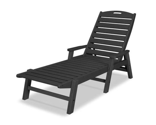 Polywood Polywood Black Nautical Chaise with Arms Black Chaise Lounger NCC2280BL 845748001724