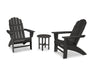 Polywood Polywood Black Vineyard 3-Piece Curveback Adirondack Set Black Adirondack Chair PWS418-1-BL 190609071355