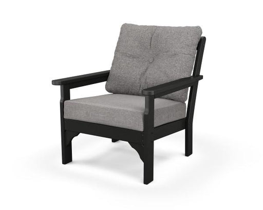 Polywood Polywood Black Vineyard Deep Seating Chair Black / Grey Mist Seating Chair GN23BL-145980 190609138324