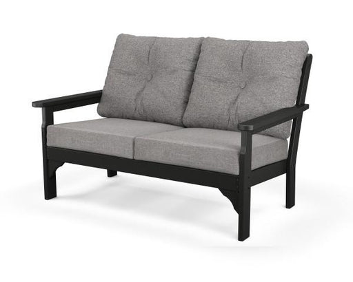 Polywood Polywood Black Vineyard Deep Seating Settee Black / Grey Mist Seating Sets GN46BL-145980 190609138546