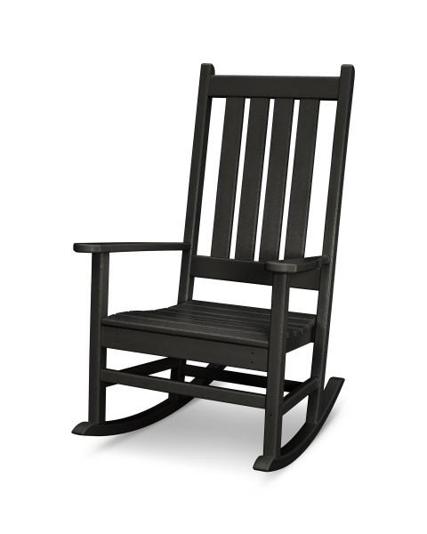 Polywood Polywood Black Vineyard Porch Rocking Chair Black Rocking Chair R140BL 190609044717