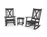 Polywood Polywood Braxton 3-Piece Porch Rocking Chair Set Black Rocking Chair PWS473-1-BL 190609114090