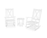 Polywood Polywood Braxton 3-Piece Porch Rocking Chair Set White Rocking Chair PWS473-1-WH 190609114151