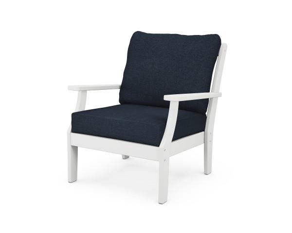 Polywood Polywood Braxton Deep Seating Chair White / Marine Indigo Seating Sets 4501-WH145991 190609172786