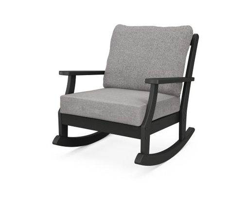 Polywood Polywood Braxton Deep Seating Rocking Chair Black / Grey Mist Rocking Chair 4501R-BL145980 190609134906