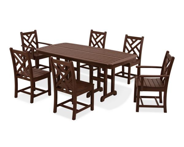 Polywood Polywood Chippendale 7-Piece Dining Set Mahogany Dining Sets PWS121-1-MA 845748050333