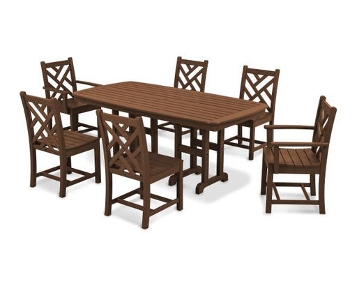 Polywood Polywood Chippendale 7-Piece Dining Set Teak Dining Sets PWS121-1-TE 190609038471