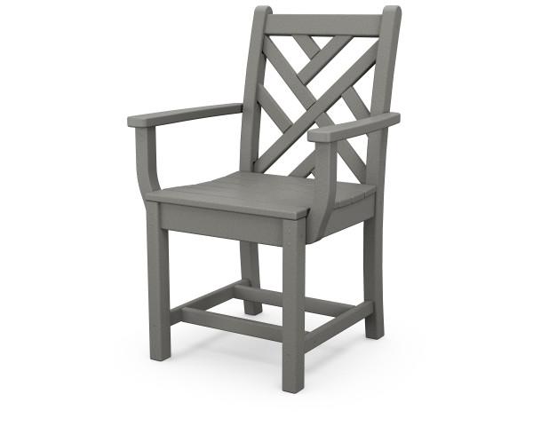 Polywood Polywood Chippendale Dining Arm Chair Slate Grey Arm Chair CDD200GY 845748027045