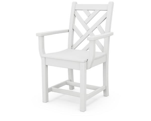 Polywood Polywood Chippendale Dining Arm Chair White Arm Chair CDD200WH 845748027083
