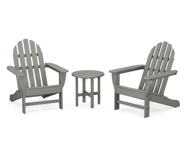 Polywood Polywood Classic Adirondack 3-Piece Set Slate Grey Adirondack Chair PWS417-1-GY 190609071256
