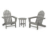 Polywood Polywood Classic Adirondack 3-Piece Set Slate Grey Adirondack Chair PWS417-1-GY 190609071256
