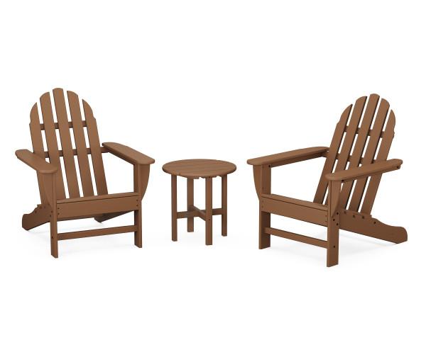 Polywood Polywood Classic Adirondack 3-Piece Set Teak Adirondack Chair PWS417-1-TE 190609071324