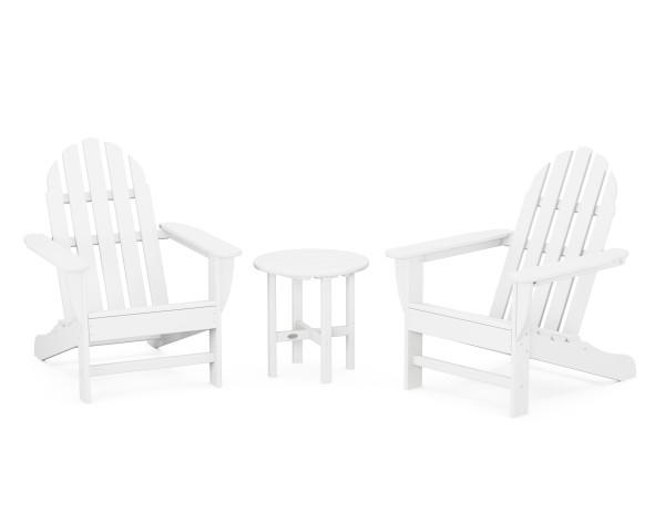 Polywood Polywood Classic Adirondack 3-Piece Set White Adirondack Chair PWS417-1-WH 190609071331